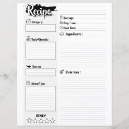 Página de Receita Básica Mínima Personalizada em B