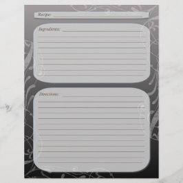 Página de receita de espiral elegante de cinza esc