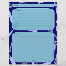 Página de receita de utensílios de cozinhar de ton