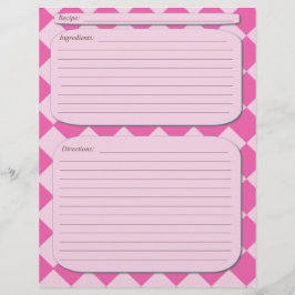 Página de receita de verificação rosa