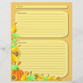 Página de receita do tema de legumes de outono