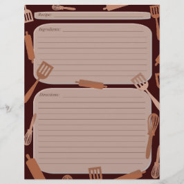 Página de receita dos utensílios de cozinhar casta