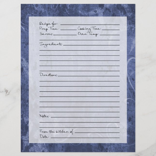 Página de Receita - Padrão Azul Escuro (Frente)