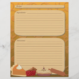 Página de receitas de laranja com tema de tarte de