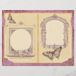 Página Diário Floral da Paixão Roxa Vintage