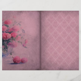 Página Diário Floral Rosa Escuro
