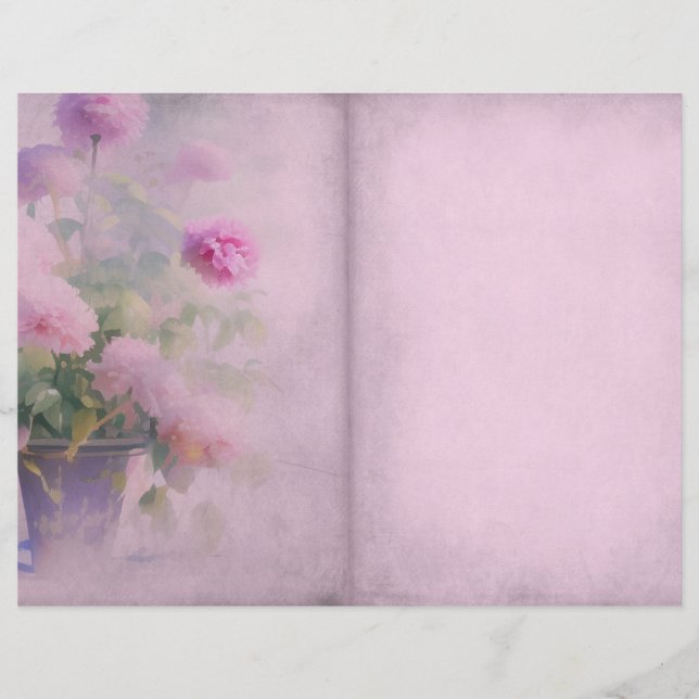 Página Diário Floral Rosa Shabby (Frente)