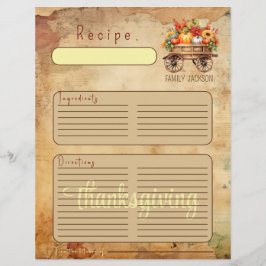 Página do Binder de Ação de Graças da Rustic Harve