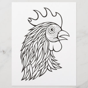 Página do Livro de Coloração de Cabeça do Roos