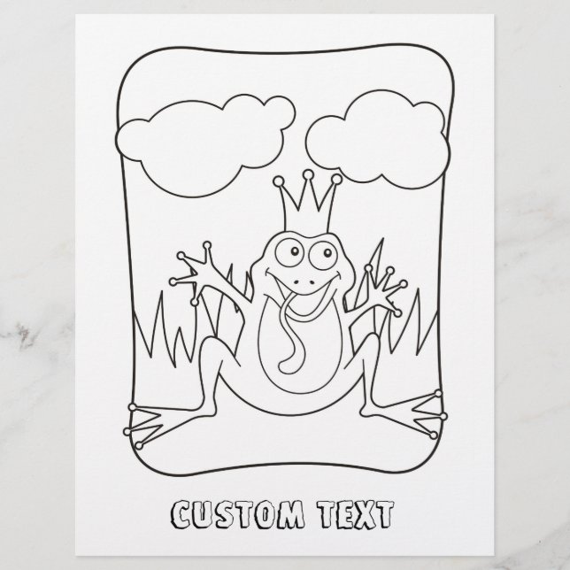 Página do Livro de Coloração do Príncipe sapo (Frente)