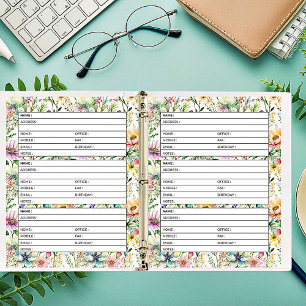 Página do livro de endereços padrão floral pastel