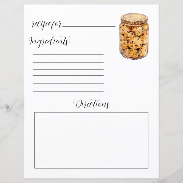 Página do Livro de Receita para Cookies Chip de Ch (Frente)