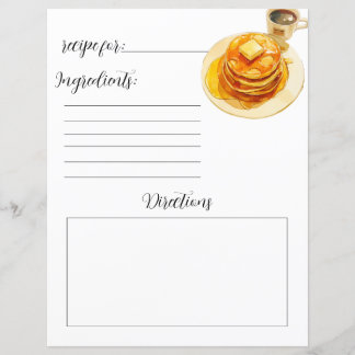 Página do Livro de Receita para Panquecas Fluffy C