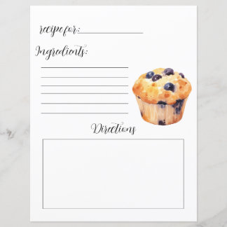 Página do livro de receitas para os muffins de mir