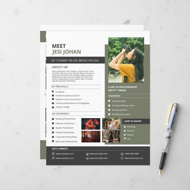 Página Fotógrafo Sobre Mim (Frente/Verso In Situ)