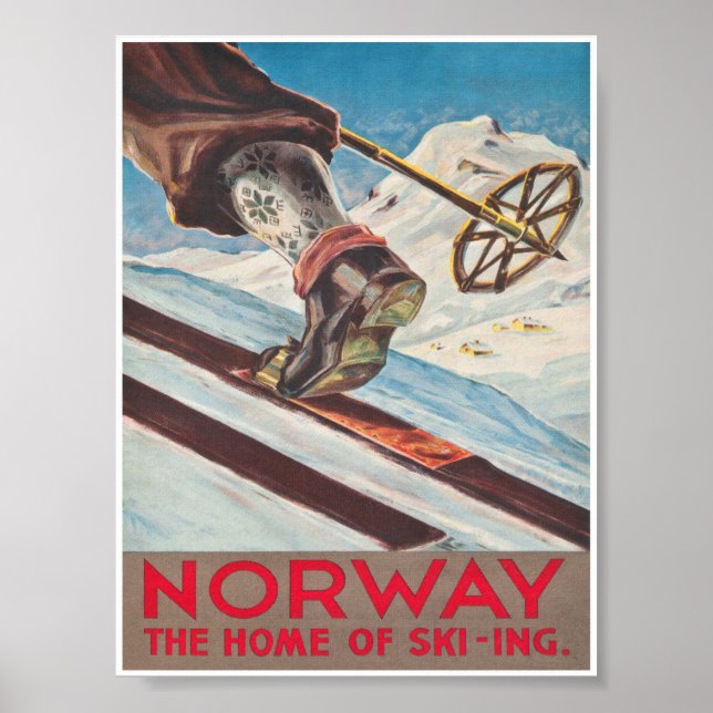 Página inicial da Noruega no esqui do Poster de es (Frente)