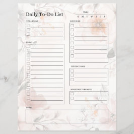 Página Lista de Tarefas Diárias (Design Floral)