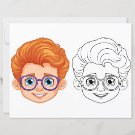 Página para colorir cabeça de crianças