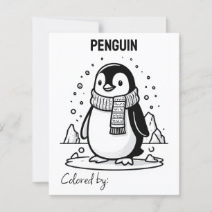 Página para Colorir Crianças Pinguim Anime