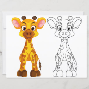 Página para colorir da girafa fofa