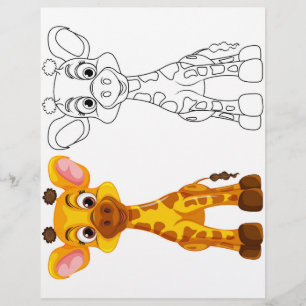 Página para colorir da girafa fofa