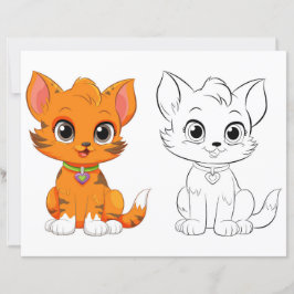 Página para colorir de gato fofo