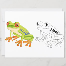 Página para colorir de sapo de desenho animado fof