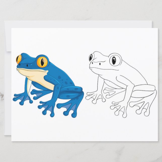 Página para colorir de sapo fofo (Frente)