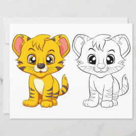 Página para colorir de tigre fofo