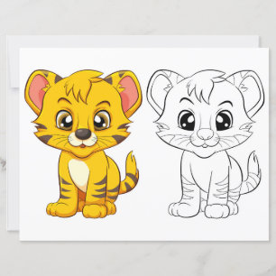 Página para colorir de tigre fofo