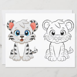 Página para colorir de tigre fofo 