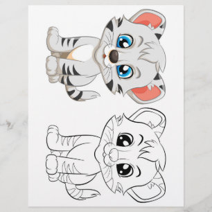 Página para colorir de tigre fofo