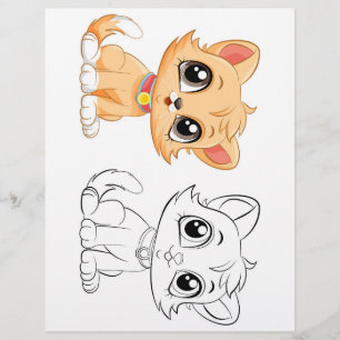 Página para colorir gato fofo