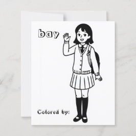 Página para Colorir para Crianças | Garota de Esco