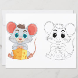 Página para colorir rato de desenho animado fofo