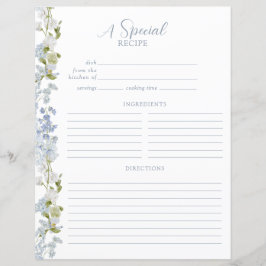 Página Receita do Chá de Jardim Elegante Azul Dust