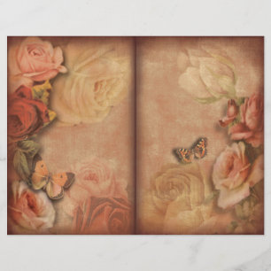 Página Rosas de Vintage e Diário de Lixo de Borb