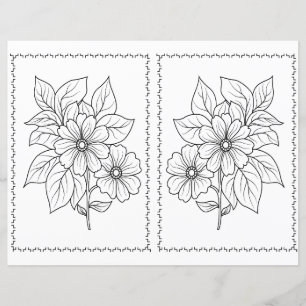 Página simples de colorir floral elegante e fofo