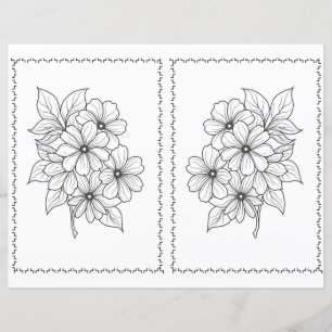 Página simples de colorir floral elegante e fofo