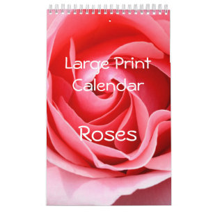 Página Solteiro de Rosas de Calendário Pequeno Imp