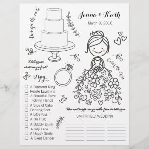 Página Wedding ilustrada da atividade dos miúdos
