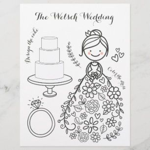 Página Wedding ilustrada da coloração da ativid