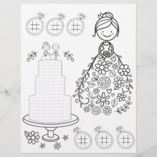 Página wedding ilustrada da coloração da ativid