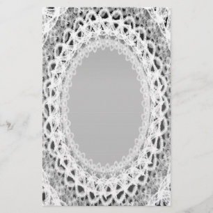 Páginas de papelaria do Linked White Lace Damask I