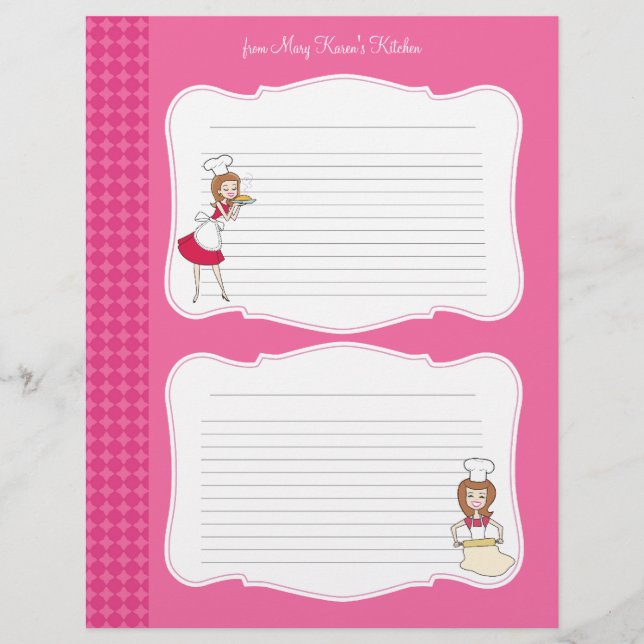 Páginas de Receita de Cute para Binders (Frente)