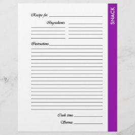 Páginas de Receita do SNACK Roxo de 2 lados