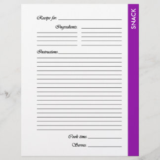 Páginas de Receita do SNACK Roxo de 2 lados