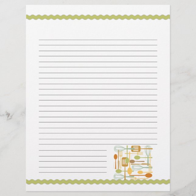 Páginas de receitas dos Utensílios de Cozinhar da  (Frente)