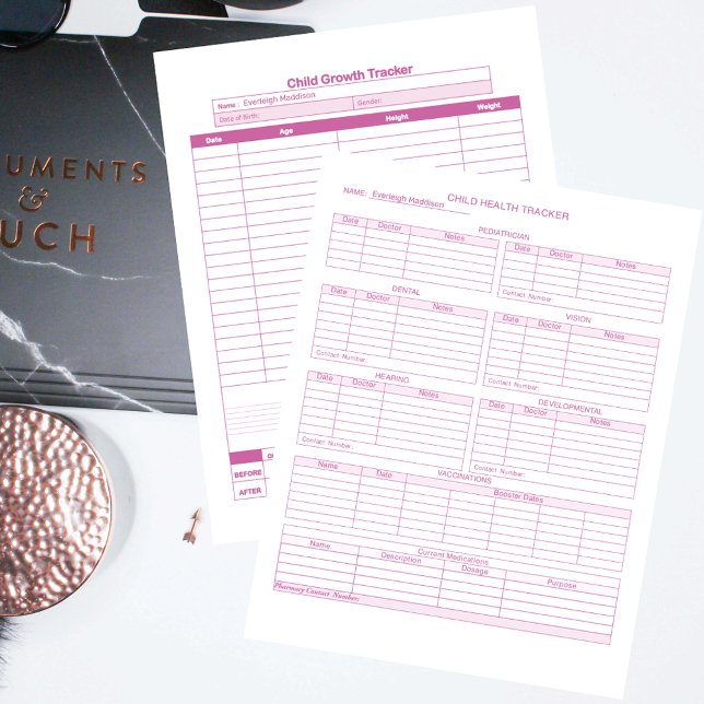 Páginas rosa de acompanhamento de saúde infantil e (Criador carregado)