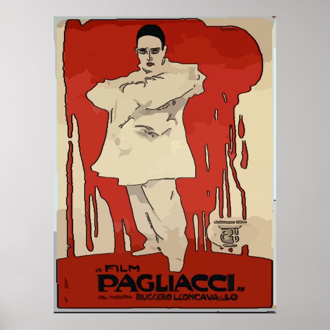 Pagliacci, Posters de Ópera Vintage, (Frente)